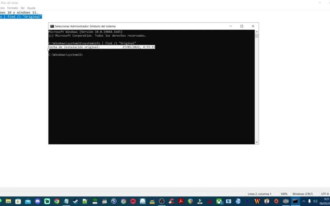 Conoce la fecha en la que se instaló Windows 11 y 10 con CMD