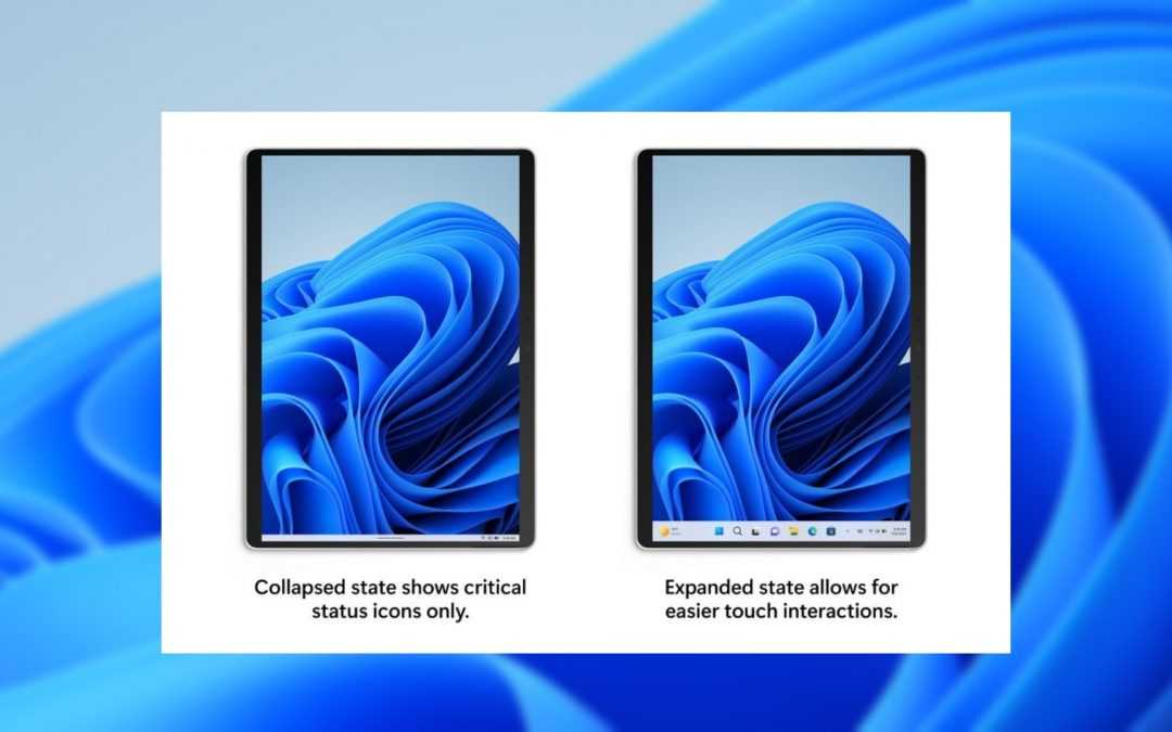 Barra de tareas de windows 11 para tablets