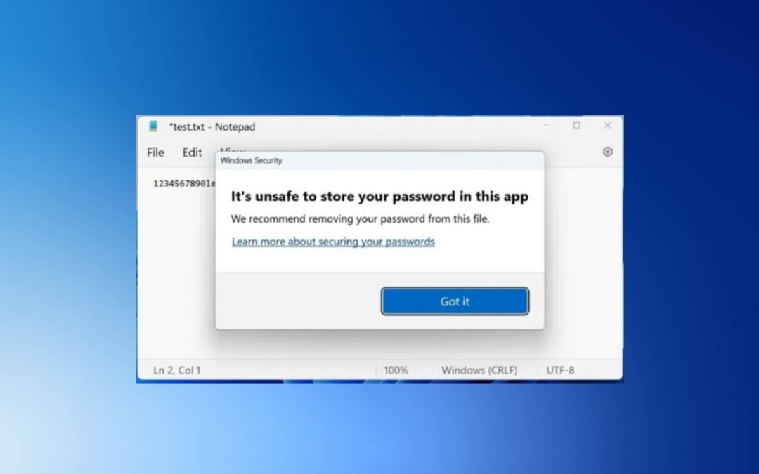 Windows 11 te avisará si una aplicación puede filtrar tu contraseña