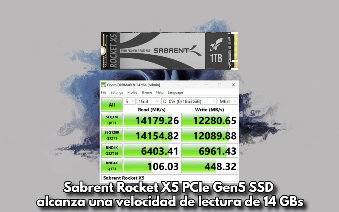 Sabrent Rocket X5 alcanza una velocidad de lectura de 14 GB