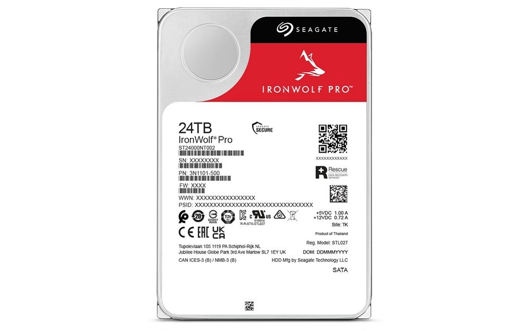 Seagate presenta el IronWolf Pro de 24 TB, el disco duro para NAS más grande del mercado